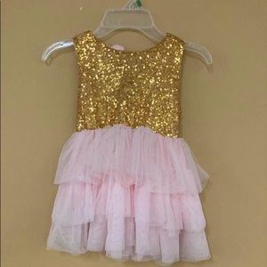 Pink Dress Dress  With Gold Top